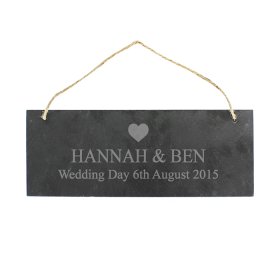 Slate Personalised Door Plaque with Heart Motif