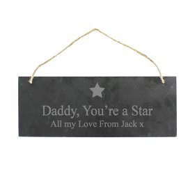 Slate Personalised Door Plaque with Star Motif