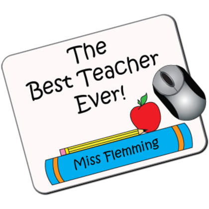 Best Teacher Ever Personalised Mouse Mat Personalised And